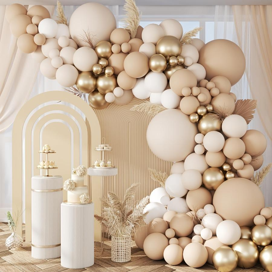 Wedding Day Supply Kit - 102pcs White Sand Metallic Golden Nude