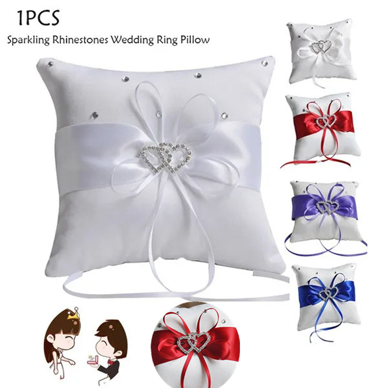 1Pcs 10*10cm Sparkling Rhinest – Ring Bearer Pillow recenzja i cena