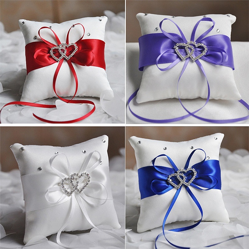 1Pcs 10*10cm Sparkling Rhinest – Ring Bearer Pillow recenzja i cena