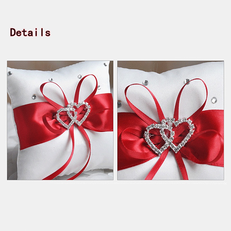 1Pcs 10*10cm Sparkling Rhinest – Ring Bearer Pillow recenzja i cena