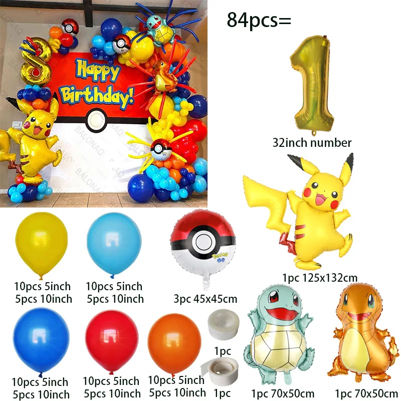 84pcs Pikachu Party Balloons G – Wedding Day Supply Kit recenzja i cena