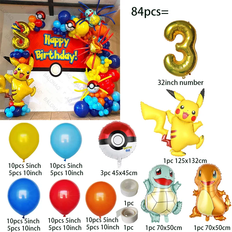 84pcs Pikachu Party Balloons G – Wedding Day Supply Kit recenzja i cena
