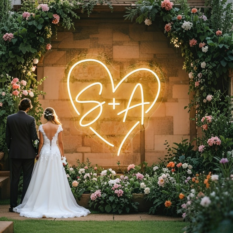 Custom Initials Heart LED Neon – Wedding Led recenzja i cena
