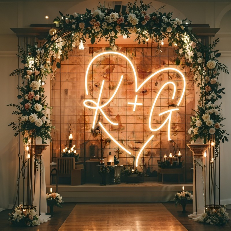 Custom Initials Heart LED Neon – Wedding Led recenzja i cena