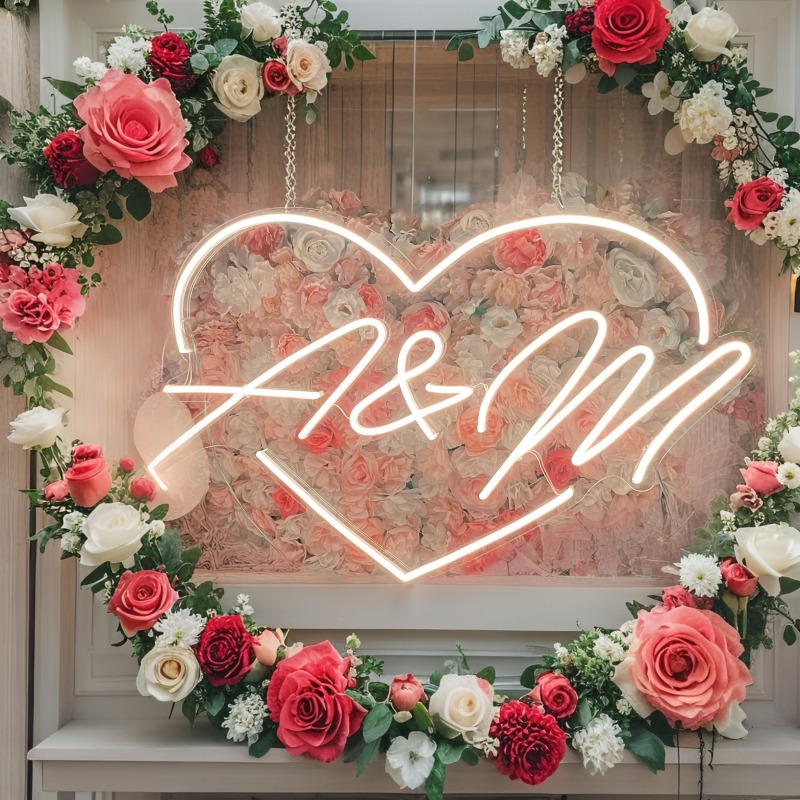 Custom Initials Heart LED Neon – Wedding Led recenzja i cena