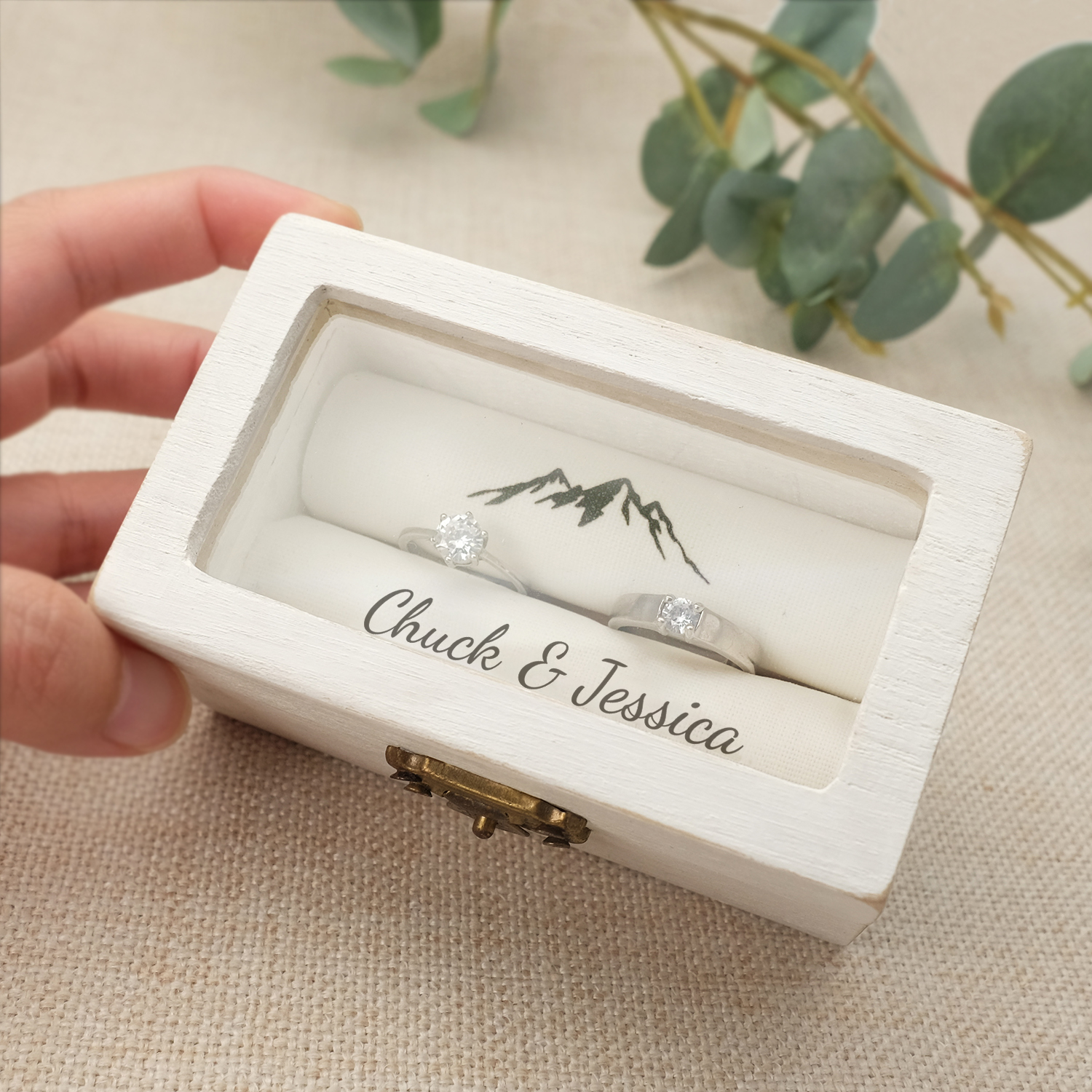 Personalised Wedding Ring Box, – Ring Bearer Pillow recenzja i cena