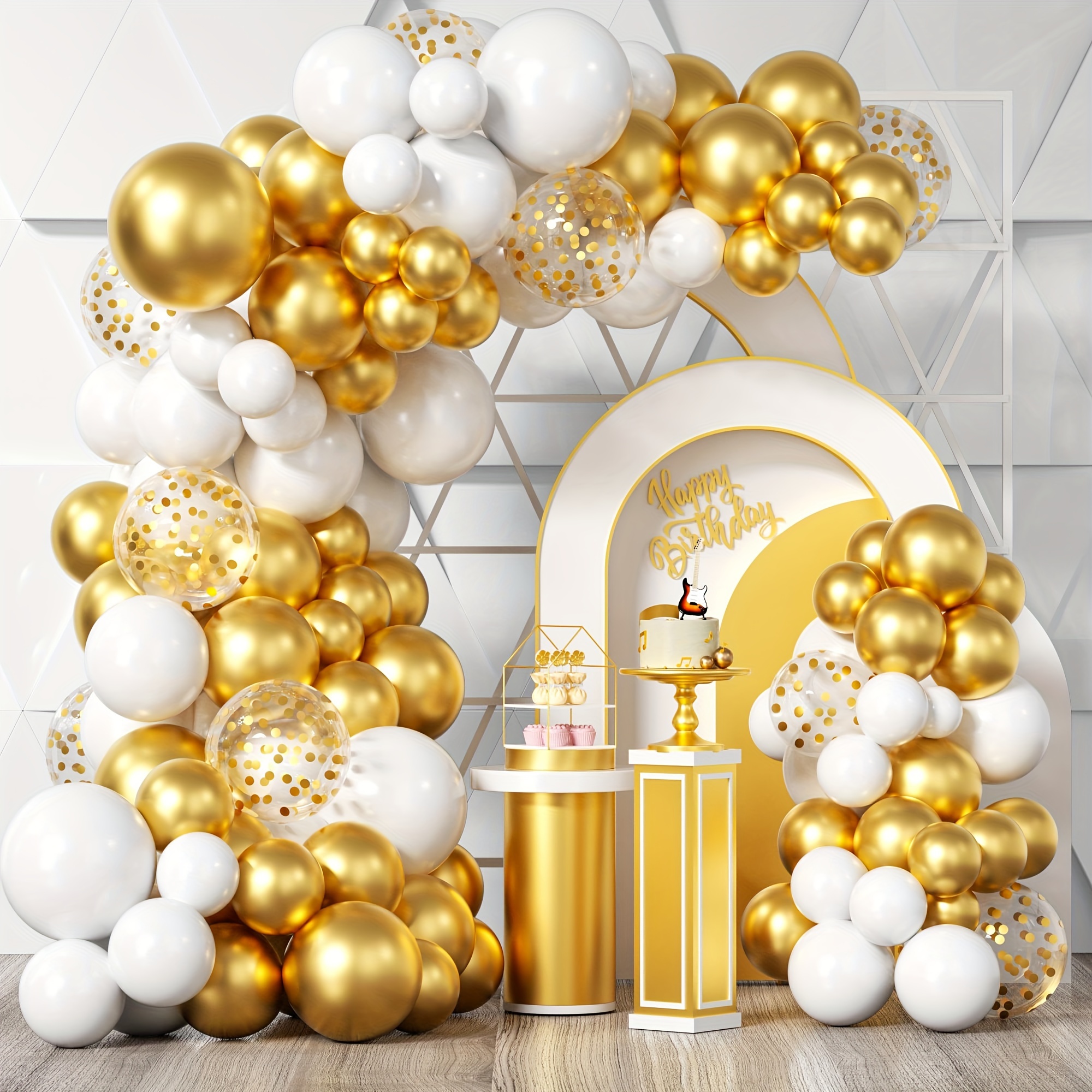 101pcs White Golden Balloons G – Wedding Day Supply Kit recenzja i cena