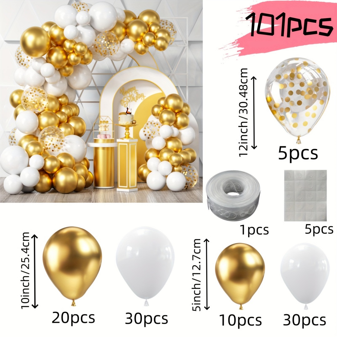 101pcs White Golden Balloons G – Wedding Day Supply Kit recenzja i cena