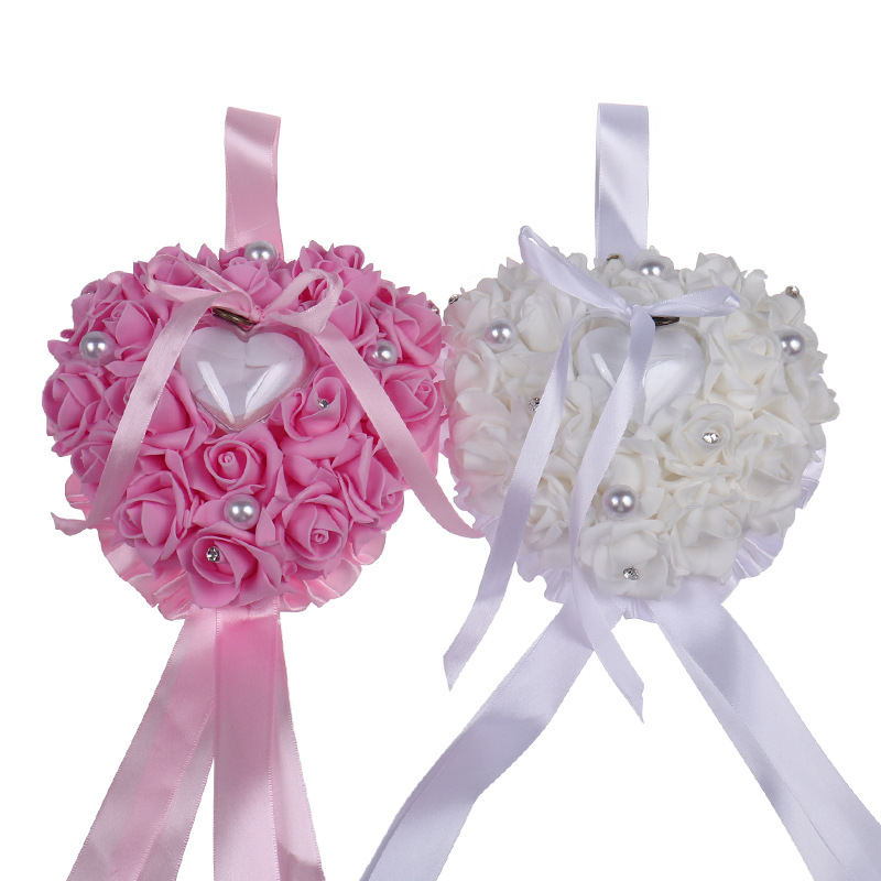1Pcs Heart-shape Rose Flowers  – Ring Bearer Pillow recenzja i cena