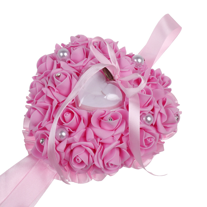 1Pcs Heart-shape Rose Flowers  – Ring Bearer Pillow recenzja i cena