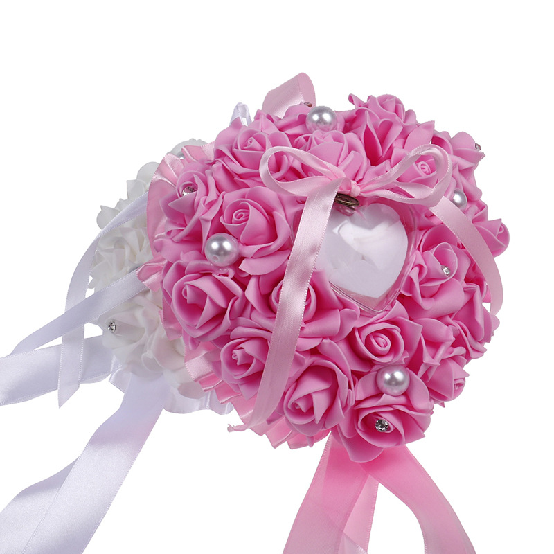 1Pcs Heart-shape Rose Flowers  – Ring Bearer Pillow recenzja i cena
