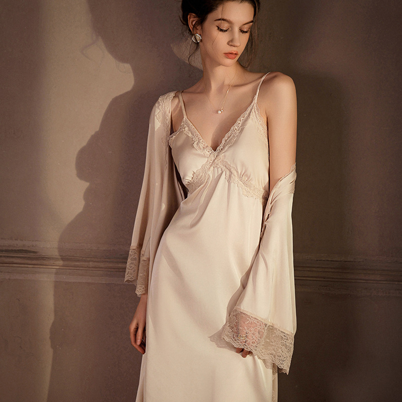 Elegant Long Robe Set Women's  – Wedding Qw recenzja i cena