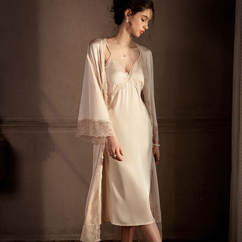 Elegant Long Robe Set Women's  – Wedding Qw recenzja i cena