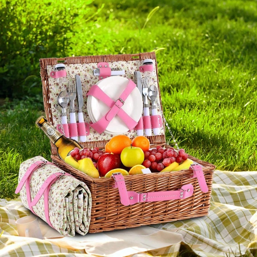 Wicker Picnic Basket For 4 Wit – Wedding Hampers recenzja i cena