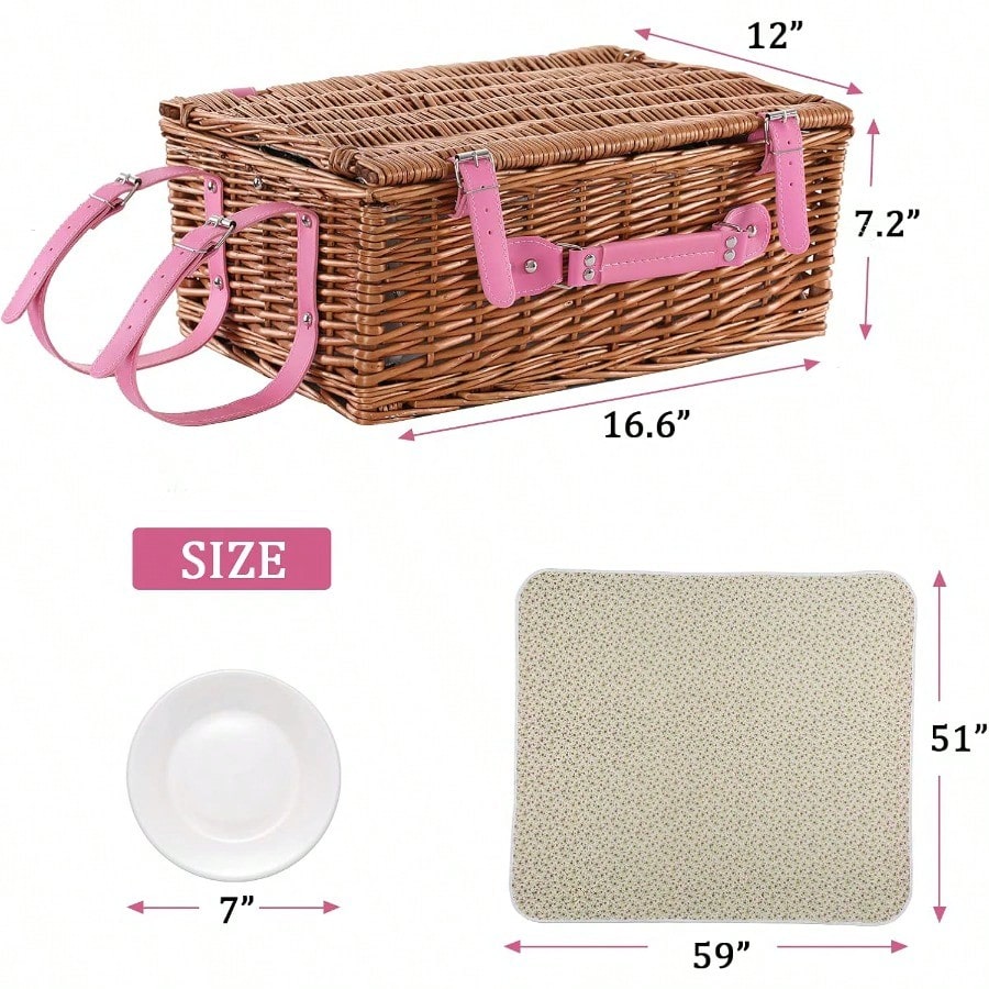 Wicker Picnic Basket For 4 Wit – Wedding Hampers recenzja i cena