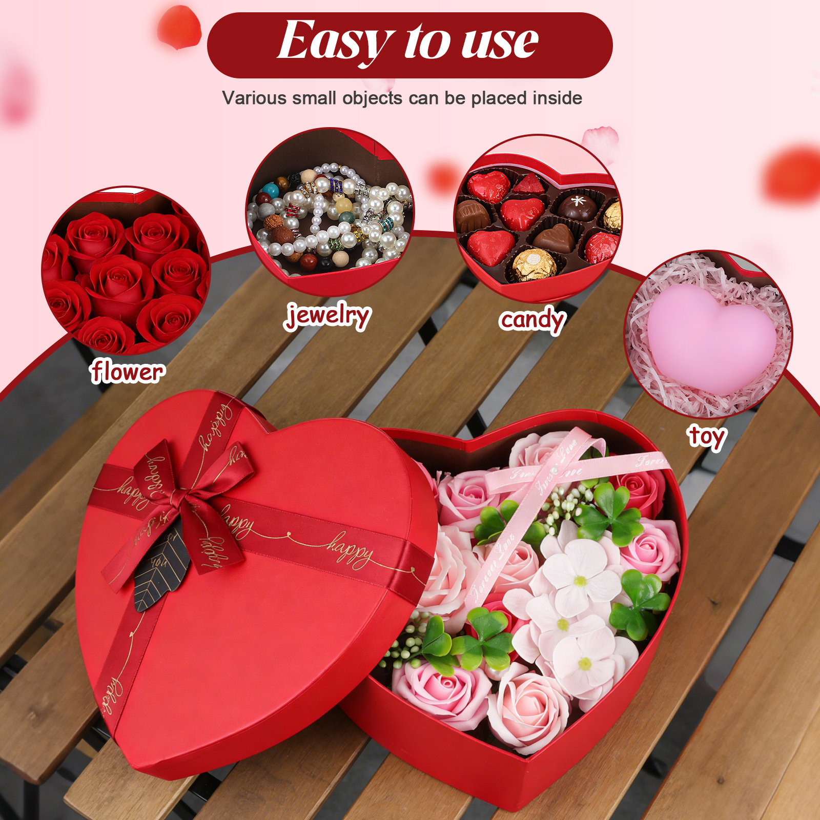 3Pcs Heart Gift Box Stylish Ro – Wedding Solution recenzja i cena