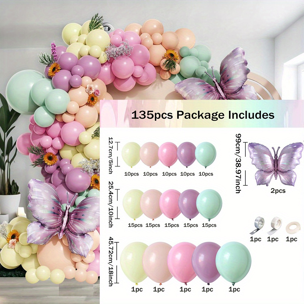 135pcs Butterfly Theme Balloon – Wedding Day Supply Kit recenzja i cena