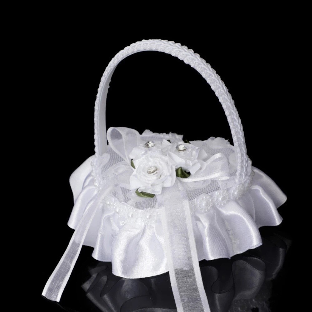 White Lace Heart-shaped Ring B – Ring Bearer Pillow recenzja i cena